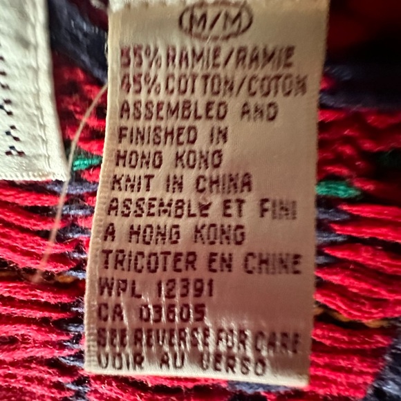 Countryside Classics vintage Red and blue plaid and argyle knit cardigan. Medium - Picture 4 of 6